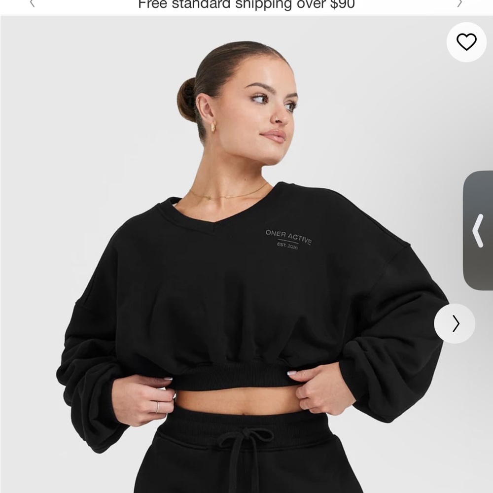 All Day Black V Crop Est 2020 Sweatshirt